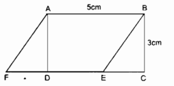 Cho hình chữ nhật ABCD có cạnh AB = 5cm, BC = 3cm. Vẽ hình bình hành ABEF (ảnh 1)