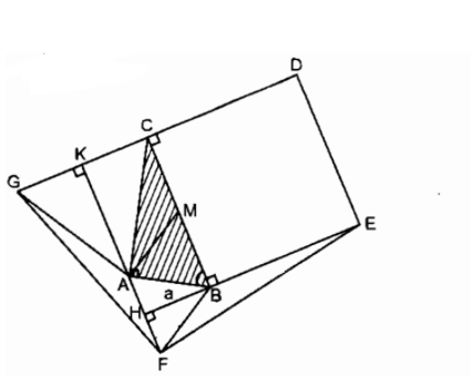Cho tam giác ABC vuông tại A và có BC = 2AB = 2a. Ở phía ngoài tam giác (ảnh 1)