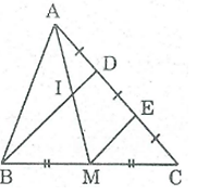 Cho tam giác ABC, điểm D thuộc cạnh AC sao cho AD = 1/2 DC (ảnh 1)