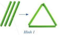 Hãy sắp xếp ba chiếc que có độ dài bằng nhau để tạo thành tam giác  (ảnh 1)