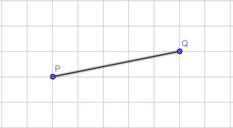 Vẽ đoạn thẳng PQ. Vẽ điểm I thuộc đoạn thẳng PQ và điểm K không thuộc đoạn thẳng PQ (ảnh 1)
