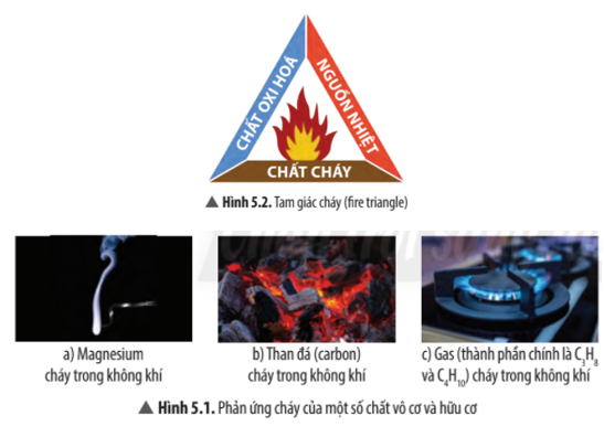 Chuyên đề Hóa 10 Bài 5 (Chân trời sáng tạo): Sơ lược về phản ứng cháy và nổ  (ảnh 1)