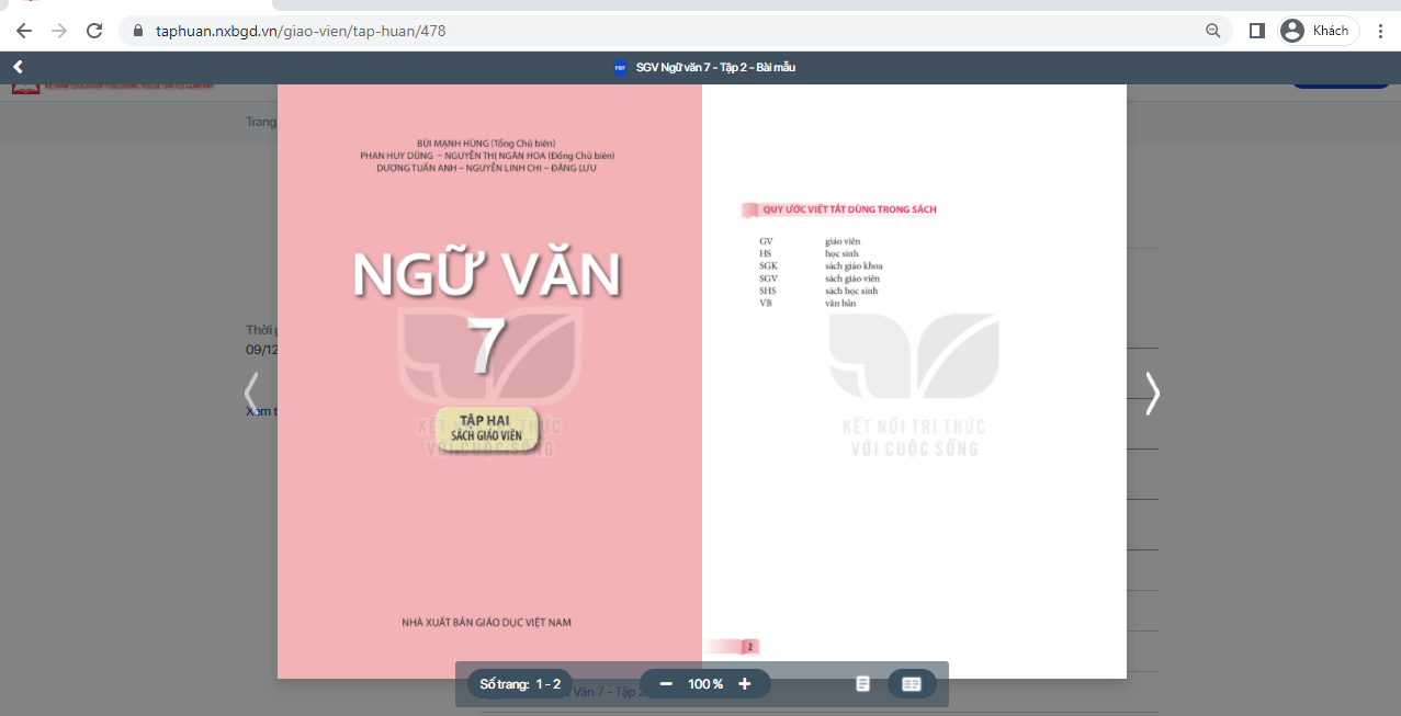 SGK Ngữ văn 7 Kết nối tri thức pdf | Tải PDF và xem trực tuyến (ảnh 1)