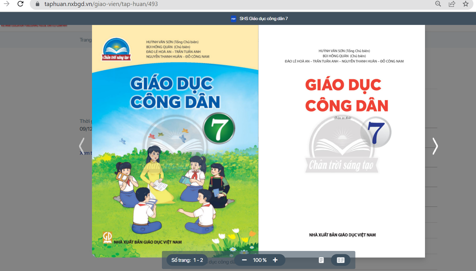 SGK Giáo dục công dân 7 Chân trời sáng tạo pdf | Tải PDF và xem trực tuyến | GDCD 7 (ảnh 1)