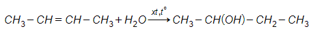 Hiđrat hóa anken (có xúc tác) thu được một ancol duy nhất có công thức C4H9OH. Anken là (ảnh 1)