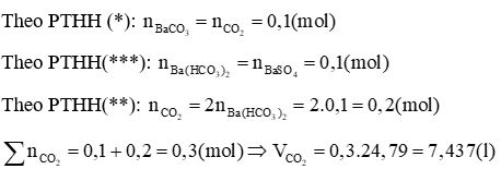 Hấp thụ hoàn toàn V lít CO2 (đkc) vào dung dịch Ba(OH)2 thu được 19,7 gam kết tủa (ảnh 1)