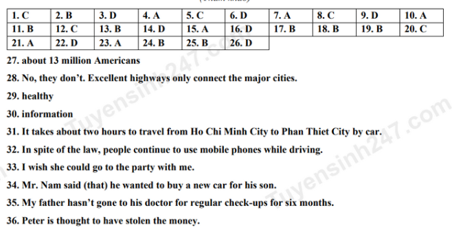 Đề thi vào 10 môn Tiếng Anh Tỉnh Bình Thuận (2023 - 2024) mới nhất kèm đáp án (ảnh 1)
