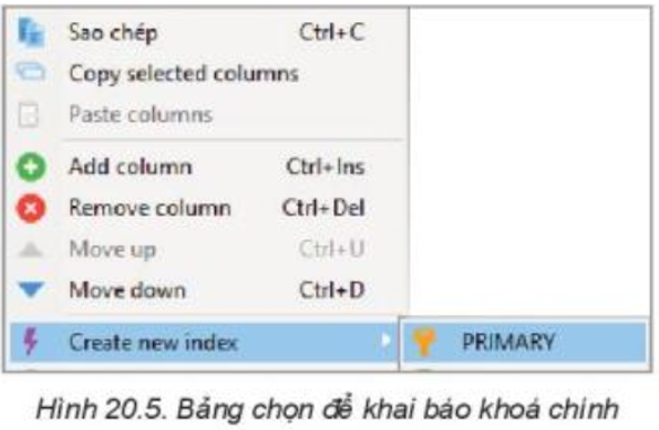 Lý thuyết Tin học 11 Bài 20 (Kết nối tri thức): Thực hành tạo lập các bảng có khoá ngoài (ảnh 1)