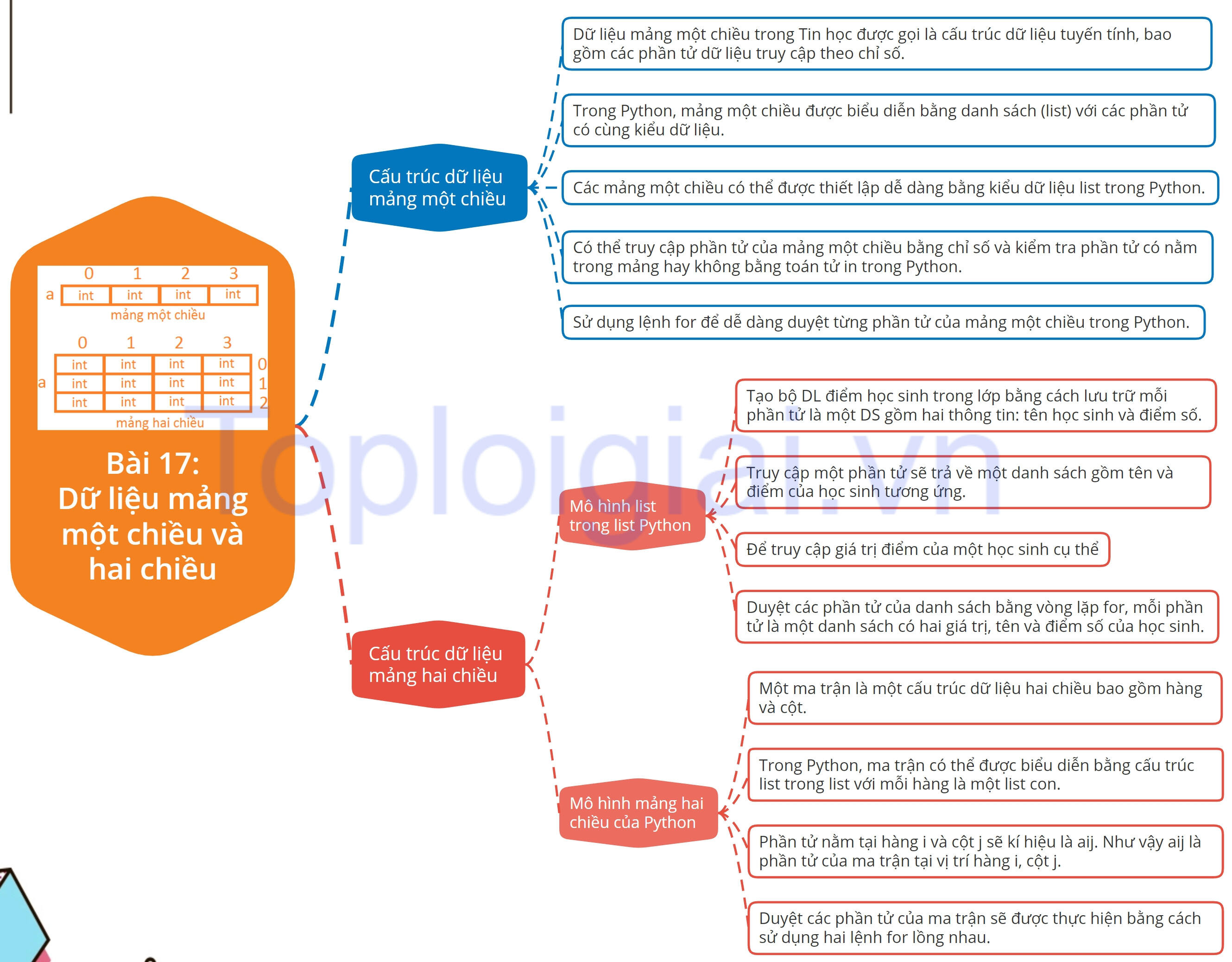 Lý thuyết Tin học 11 Bài 17 (Kết nối tri thức): Dữ liệu mảng một chiều và hai chiều (ảnh 1)