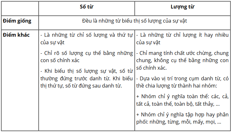 Lượng từ là gì? Các loại lượng từ. Phân biệt lượng từ và số từ (ảnh 1)