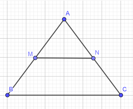 Gọi M; N lần lượt là trung điểm của các cạnh AB; AC của tam giác đều ABC. Đẳng thức nào sau đây đúng (ảnh 1)