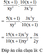 Trắc nghiệm Phép chia các phân thức đại số có đáp án - Toán lớp 8 (ảnh 1)