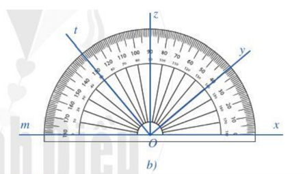 Hãy đo các góc xOy, xOz, xOt, xOm trong Hình 82a (ảnh 1)