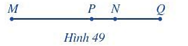 Quan sát Hình 49 và cho biết: điểm nào thuộc đoạn thẳng MN (ảnh 1)