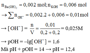 Trắc nghiệm Sự điện li của nước. pH. Chất chỉ thị axit-bazơ có đáp án – Hóa lớp 11 (ảnh 1)