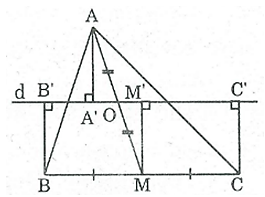 Cho tam giác ABC, đường trung tuyến AM. Gọi O là trung điểm của AM (ảnh 1)