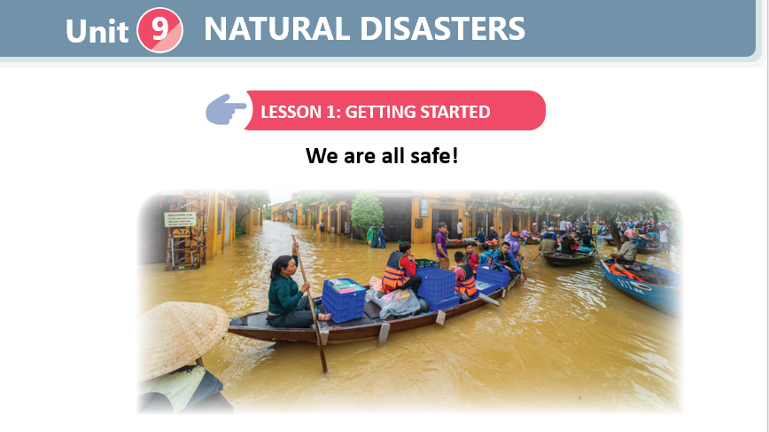 Giáo án điện tử Tiếng Anh 8 (Global success) Unit 9: Natural disasters | Bài giảng PPT Tiếng Anh 8 (ảnh 1)