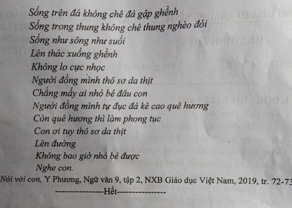 Đề thi vào 10 môn Văn chính thức Tỉnh Quảng Bình (2024 - 2025) mới nhất kèm đáp án (ảnh 1)