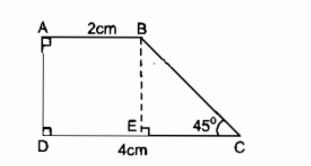 Tính diện tích của hình thang vuông, biết hai đáy có độ dài là 2cm (ảnh 1)