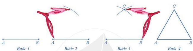 Vẽ tam giác đều bằng thước và compa khi biết độ dài cạnh (ảnh 1)