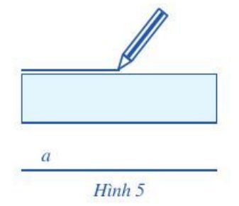 Dùng bút và thước thẳng vạch trên trang giấy theo cạnh của thước (ảnh 1)