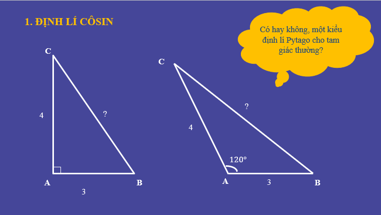 Giáo án điện tử Hệ thức lượng trong tam giác | Bài giảng PPT Toán 10 Kết nối tri thức (ảnh 1)