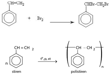 So sánh tính chất hoá học của etylbenzen với stiren (ảnh 1)
