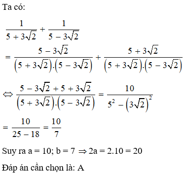 Trắc nghiệm Biến đổi đơn giản biểu thức chứa căn thức bậc hai có đáp án – Toán lớp 9 (ảnh 1)