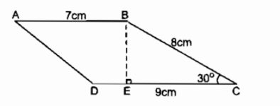 Tính diện tích hình thang, biết các dây có độ dài là 7cm và 9cm (ảnh 1)