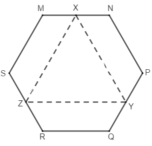 Cho lục giác đều MNPQRS (h.bs.27). Gọi X, Y, Z tương ứng là trung điểm (ảnh 1)