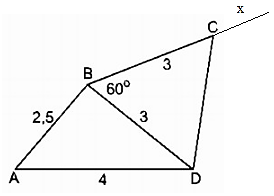 Vẽ lại tứ giác ABCD ở hình 1 vào vở bằng cách vẽ hai tam giác (ảnh 1)