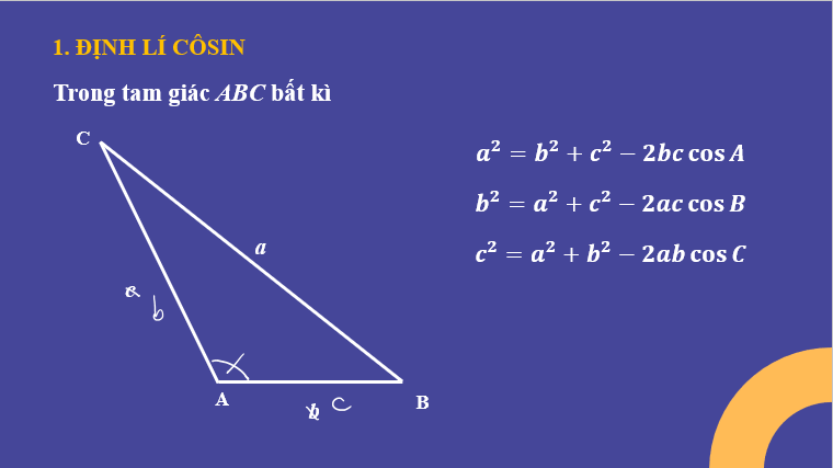 Giáo án điện tử Hệ thức lượng trong tam giác | Bài giảng PPT Toán 10 Kết nối tri thức (ảnh 1)