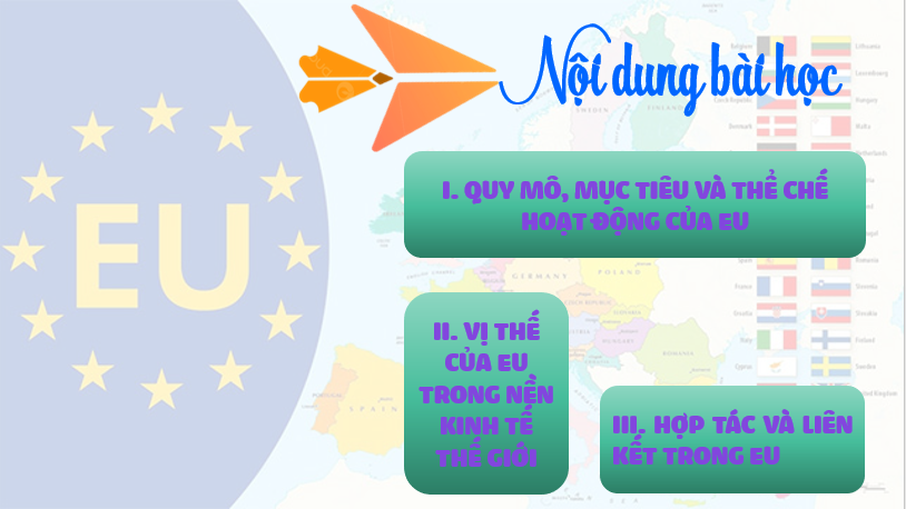Giáo án điện tử Địa lí 11 Bài 9 (Kết nối tri thức): Liên minh Châu Âu một liên kết kinh tế khu vực lớn  (ảnh 1)