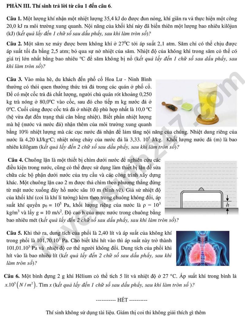 Đề thi thử THPT Quốc gia 2025 môn Vật lí Sở GD&ĐT Ninh Bình có đáp án (ảnh 1)