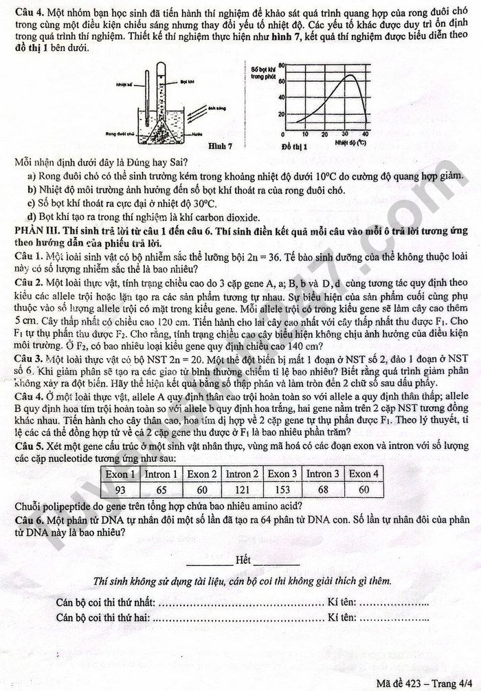 Đề thi thử THPT Quốc gia 2025 môn Sinh học Sở GD&ĐT Yên Bái có đáp án (ảnh 1)