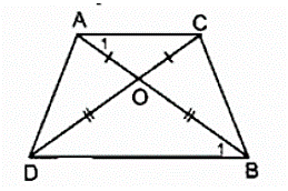 Hai đoạn thẳng AB và CD cắt nhau tại O. Biết rằng OA = OC, OB = OD (ảnh 1)