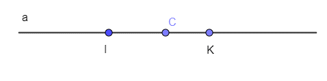 Hai điểm I, K nằm trên đường thẳng a  (ảnh 1)