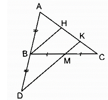 Cho tam giác ABC. Gọi M là trung điểm của BC (ảnh 1)