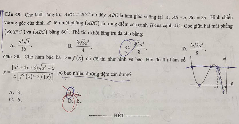 Đề thi thử THPT Quốc gia 2024 môn Toán - THPT Yên Dũng 3 (có đáp án) (ảnh 1)