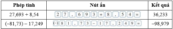 Sử dụng máy tính cầm tay. Nút dấu phẩy ngăn cách phần số nguyên và phân thập phân (ảnh 1)