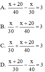 Trắc nghiệm Giải bài toán bằng cách lập phương trình có đáp án - Toán lớp 8 (ảnh 1)