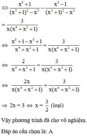 Trắc nghiệm Phương trình chứa ấn ở mẫu có đáp án - Toán lớp 8 (ảnh 1)