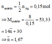 Cho 8,0 gam hỗn hợp hai anđehit kế tiếp nhau trong dãy đồng đẳng của anđehit no (ảnh 1)