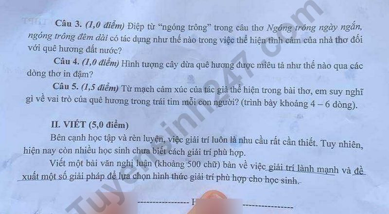 Đề thi vào 10 môn Văn chính thức Tỉnh An Giang (2025 - 2026) mới nhất kèm đáp án (ảnh 1)