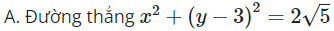 Cho số phức z thay đổi, luôn có | z | = 2. Khi đó tập hợp điểm biểu diễn số phức (ảnh 1)