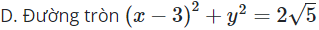Cho số phức z thay đổi, luôn có | z | = 2. Khi đó tập hợp điểm biểu diễn số phức (ảnh 1)