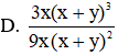 Phân thức nào dưới đây bằng với phân thức x + y 3x (ảnh 1)
