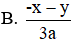 Phân thức  x + y 3a  (với a ≠ 0) bằng với phân thức nào sau đây (ảnh 1)