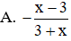 Phân thức nào dưới đây không bằng với phân thức 3 − x 3 + x (ảnh 1)