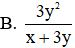 Kết quả rút gọn của phân thức  6x 2 y 3 (x + 3y) 18x 2 y(x + 3y) 2  là (ảnh 1)